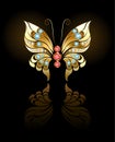 Gold butterfly with gems
